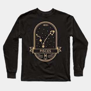 Pisces Gold Sigil Long Sleeve T-Shirt